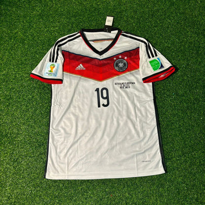 Mario Gotze - Germany Deutschland 2014 World Cup White Retro Kit Jersey Trikot Maillot Soccer Shirt