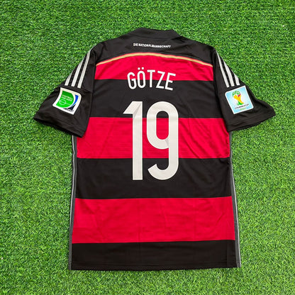 Mario Götze  Germany Deutschland 2014 Brazil World Cup Final Black Red Retro Jersey Trikot Maillot Soccer Shirt