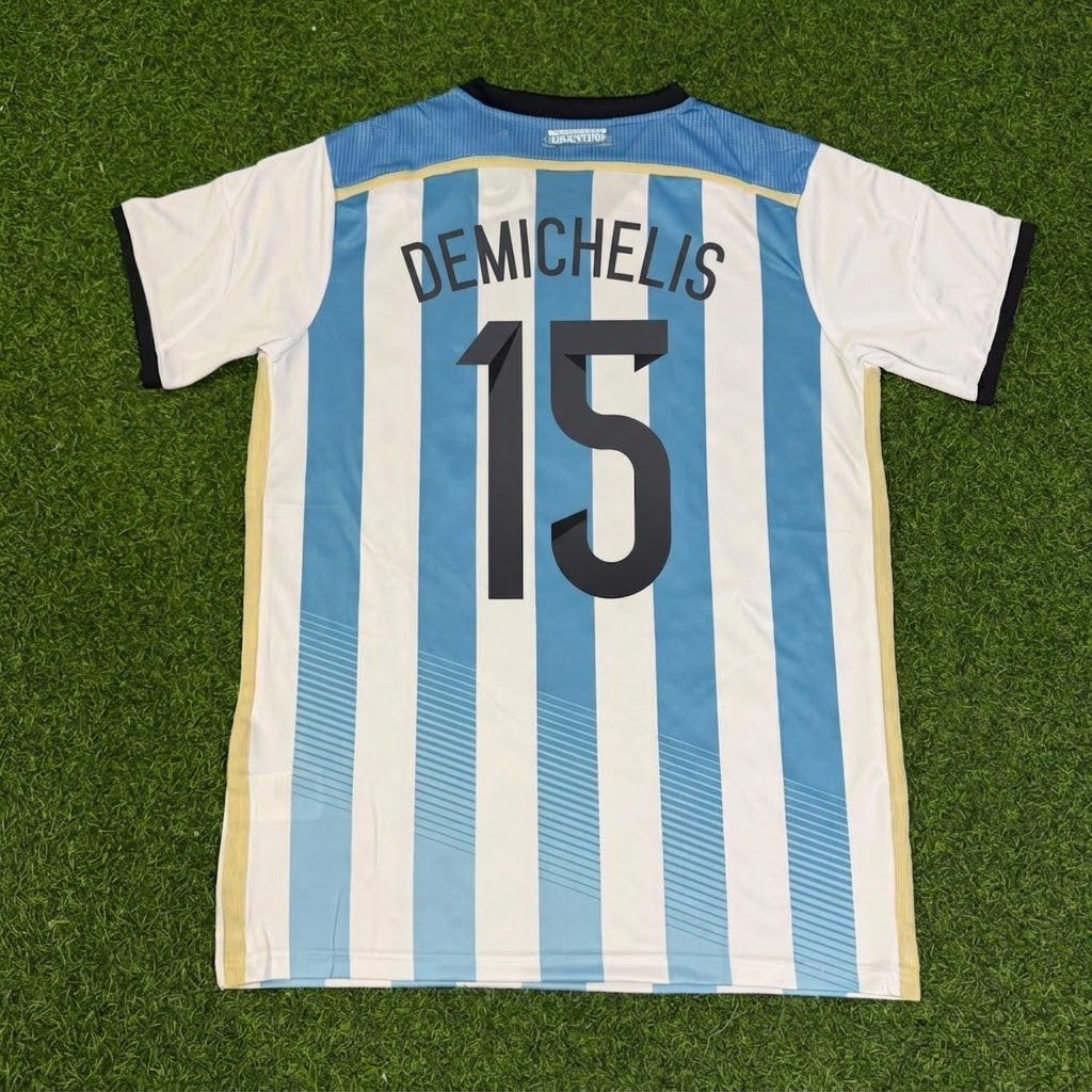 Martin Demichelis Argentina 2014 World Cup Home Retro Jersey Trikot Soccer Shirt