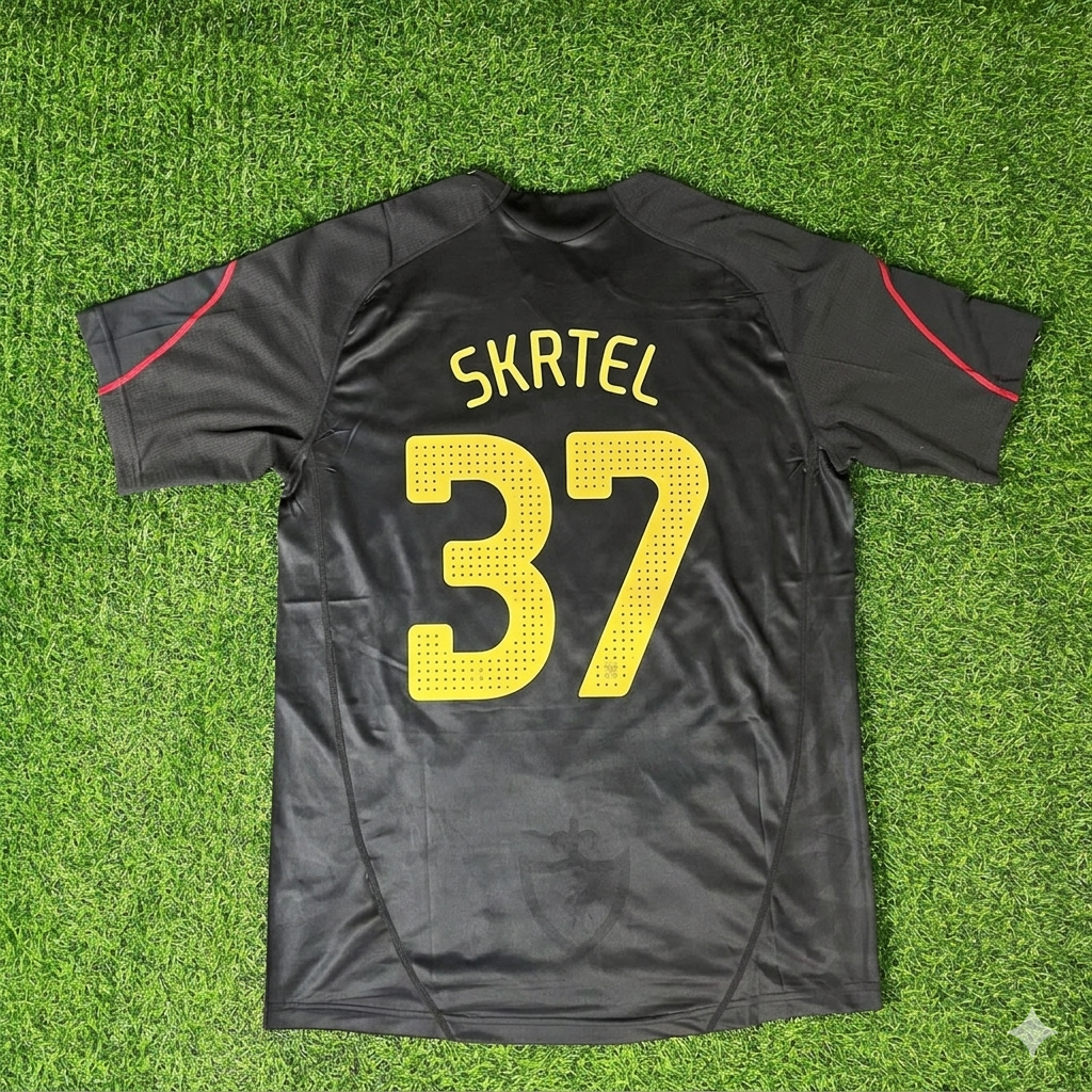 Martin Skrtel– Liverpool 2009-10 Black Retro Kit Jersey – | Trikot | Maillot Soccer Shirt