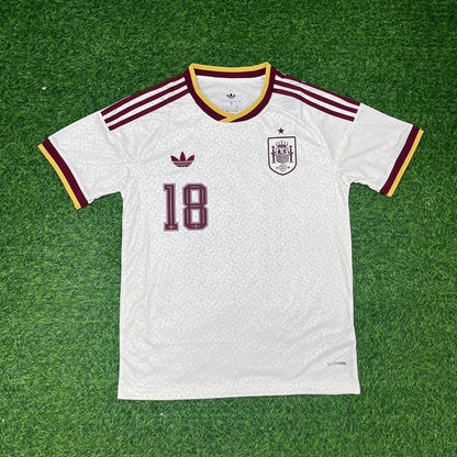 Martin Zubimendi #18 Spain 2026 World Cup Away Jersey Trikot Maillot