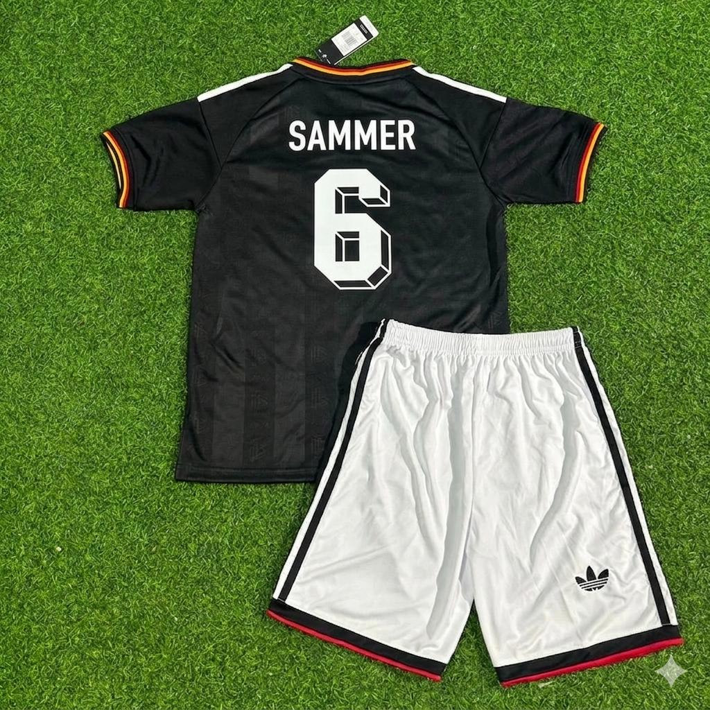Matthias Sammer Germany Black Retro Kids Football Jersey