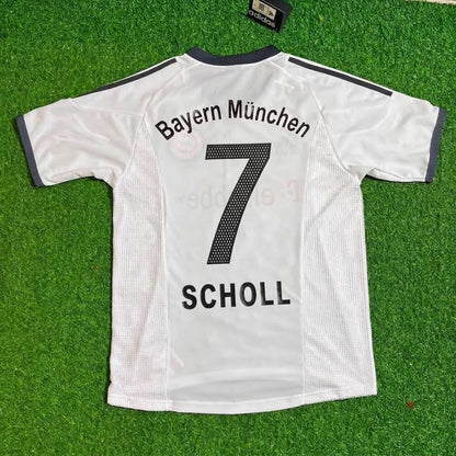 Mehmet Scholl Bayern Munich 2002/2004 Away White Retro Football Jersey Trikot Mailot