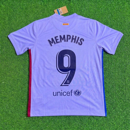 Memphis Depay #9 Barcelona 2021-22 Season Retro Jersey Trikot Soccer Shirt