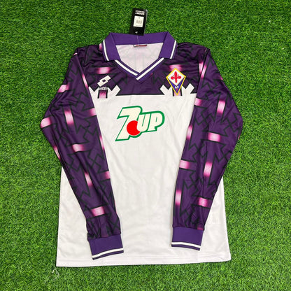 Michael Laudrup Fiorentina 92/93 Season Purple White Away Retro Jersey Trikot Soccer Shirt