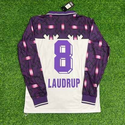 Michael Laudrup Fiorentina 92/93 Season Purple White Away Retro Jersey Trikot Soccer Shirt