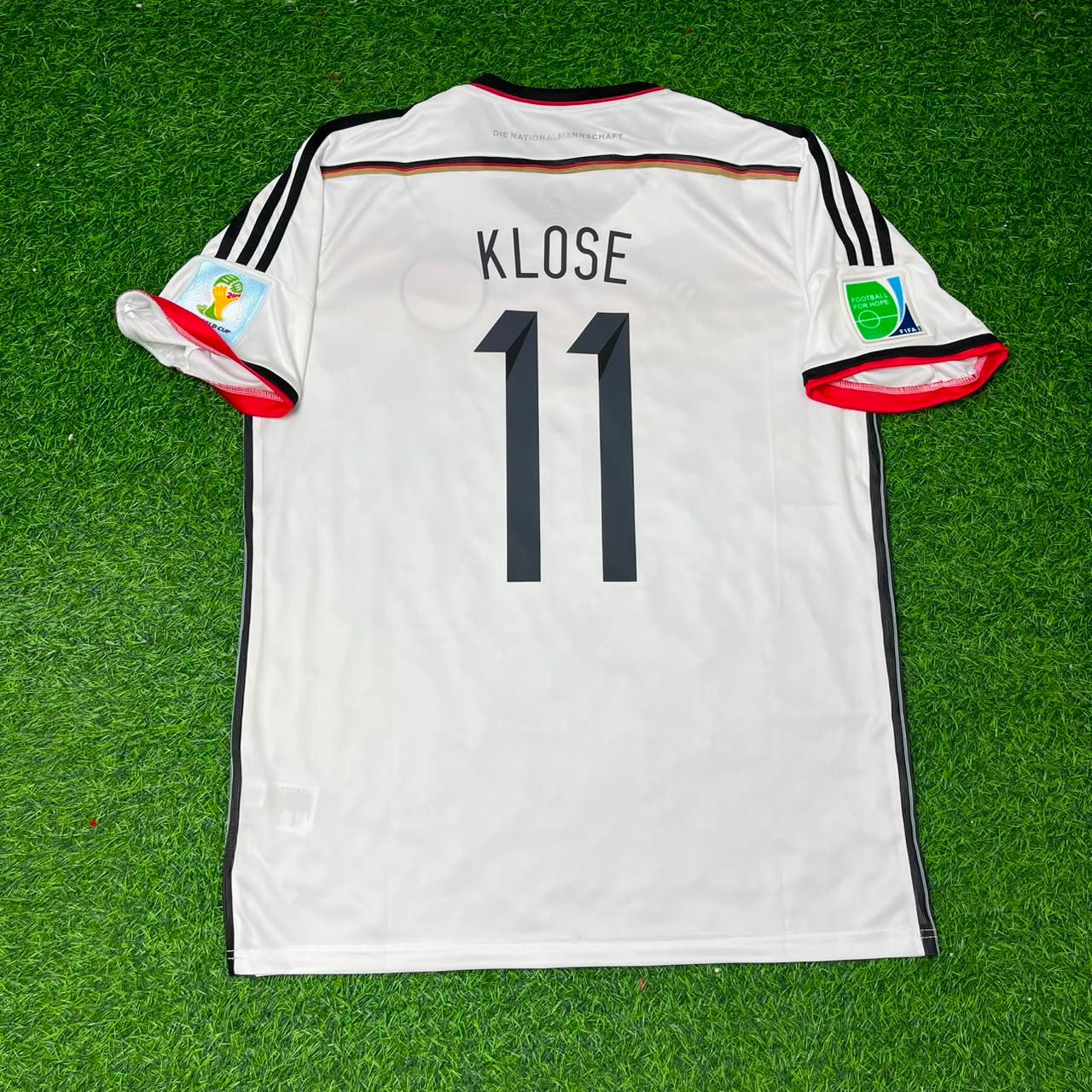 Miroslav Klose Germany 2014 World Cup White Retro Football Jersey Kit