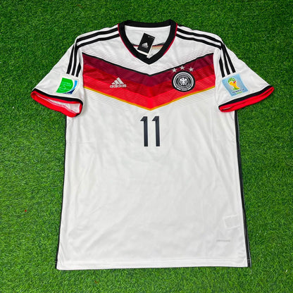 Miroslav Klose Germany 2014 World Cup White Retro Football Jersey Kit