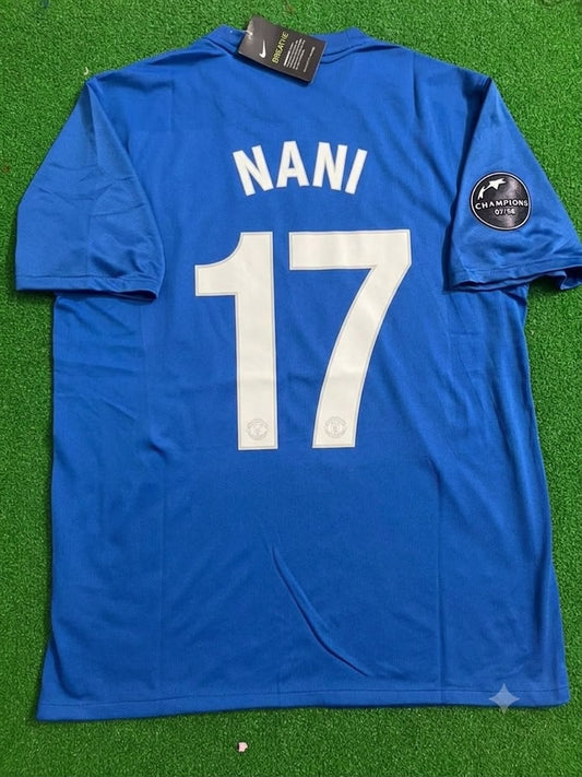 Luis Nani Manchester United 2008 Champions League Retro Soccer Jersey Trikot Maillot