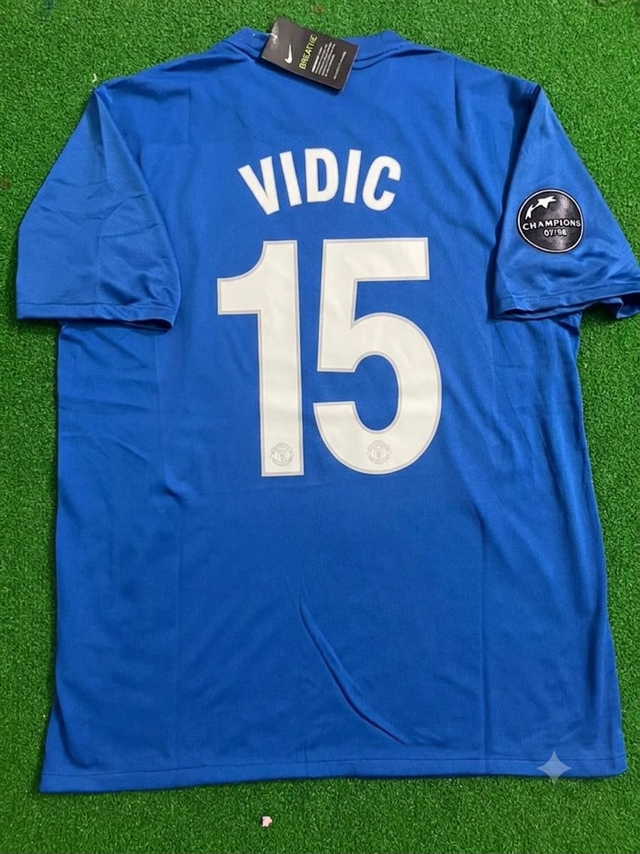 Nemanja Vidic Manchester United 2008 Champions League Retro Fußballtrikot