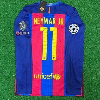 Neymar JR Barcelona 2016 Retro Jersey Soccer Trikot Maillot