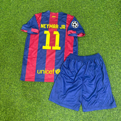 Neymar Jr Barcelona 2015 Final Home Kids Kit – Kit Jersey for Children – | KinderTrikot | Maillot Enfant Soccer Shirt