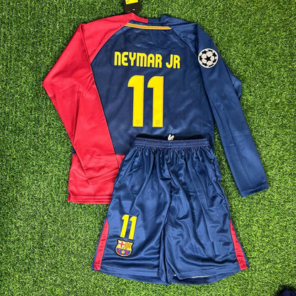 Neymar Jr Barcelona Retro Home Kids Kit – Kit Jersey for Children – | KinderTrikot | Maillot Enfant Soccer Shirt