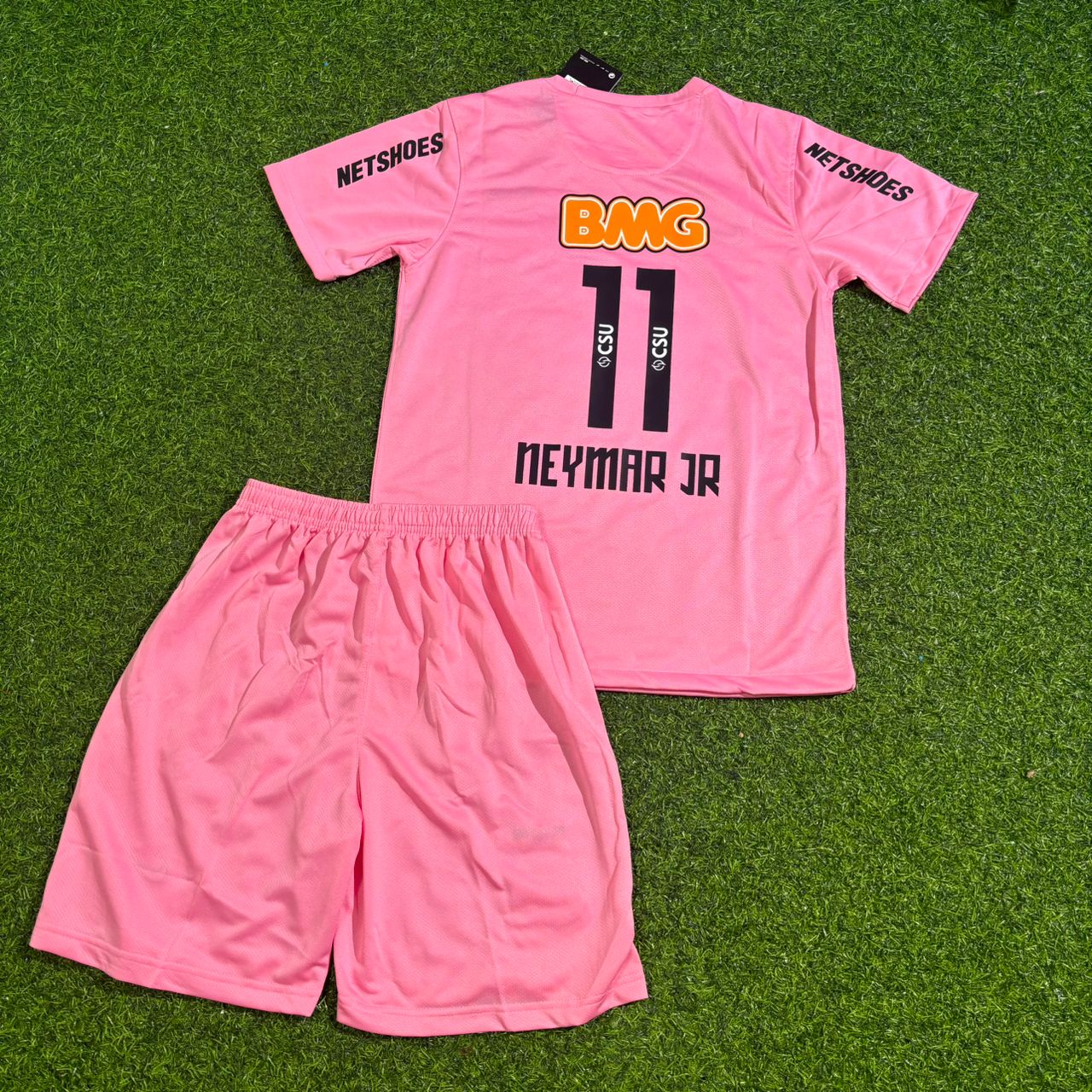 Neymar Jr Santos FC Kids Pink Retro Football Jersey