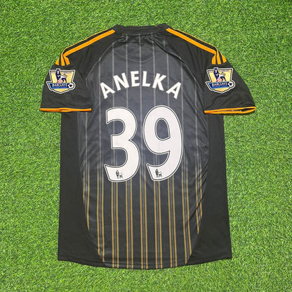 Nicolas Anelka #39 Chelsea 2010 2011 Away Retro Black Orange Football Jersey
