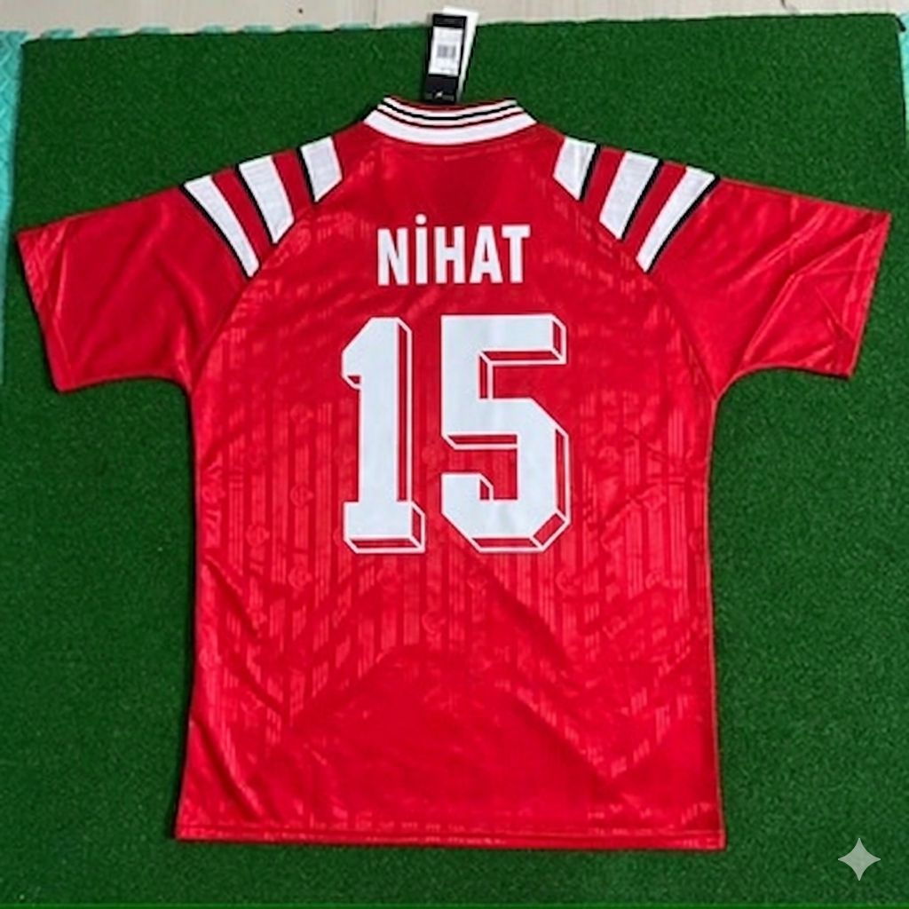 Nihat Kahveci Türkiye Turkey Red Nostalgic Retro Football Jersey