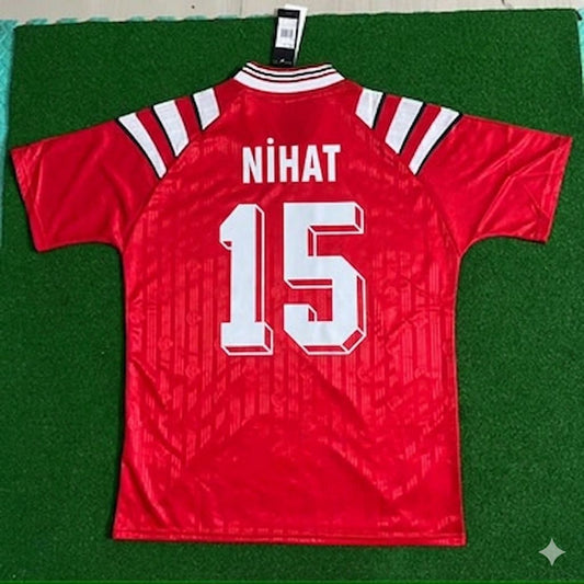 Nihat Kahveci Türkiye Turkey Red Nostalgic Retro Football Jersey