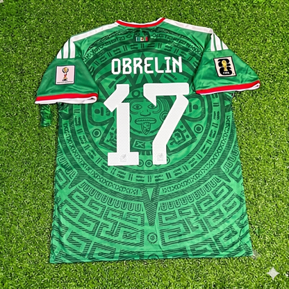Obrelin Pineda Mexico 2026 World Cup Home Green Football Jersey