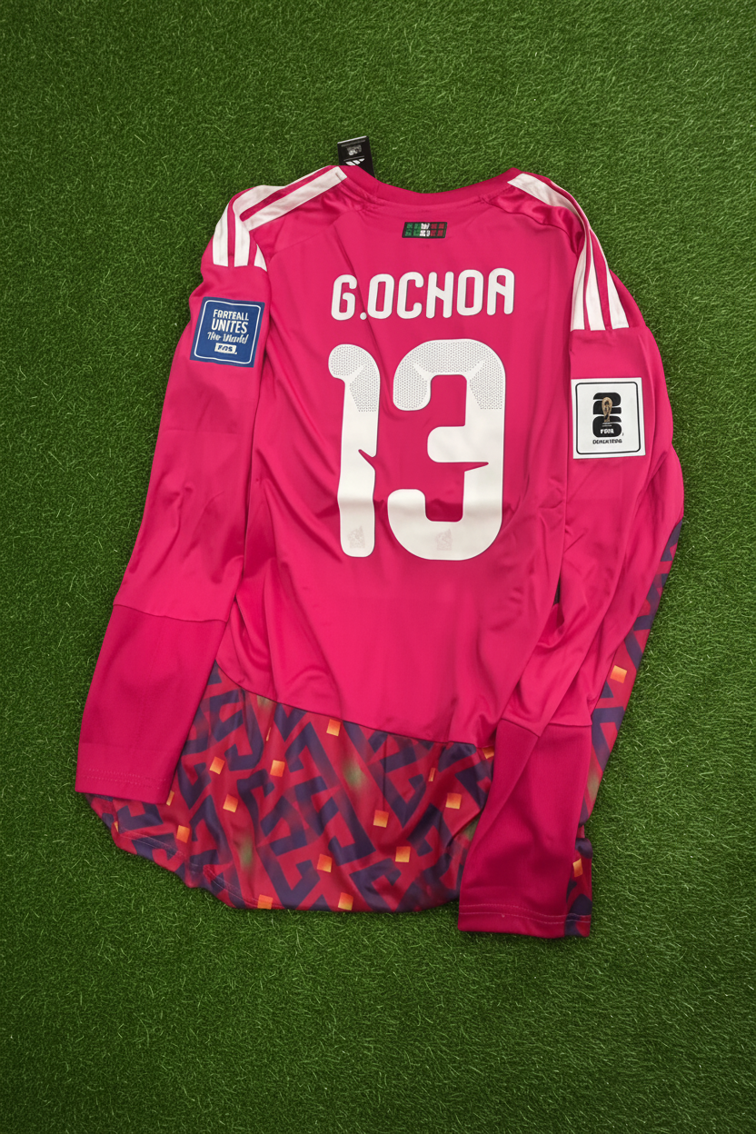Guillermo Ochoa Mexico Goalkeeper 2026 World Cup Home White Football Long Sleeve Jersey