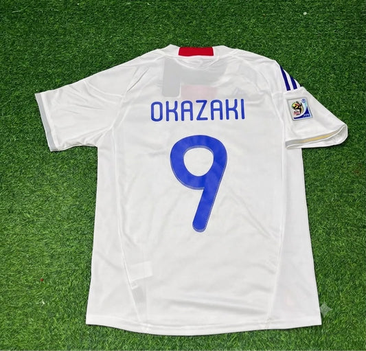 Shinji Okazaki Japan 2010 World Cup White Retro Football Jersey
