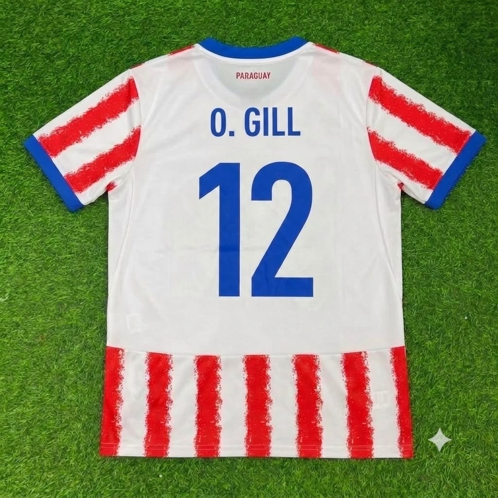 Orlando Gill Paraguay World Cup 2026 White Football Jersey Shirt Trikot Maillot