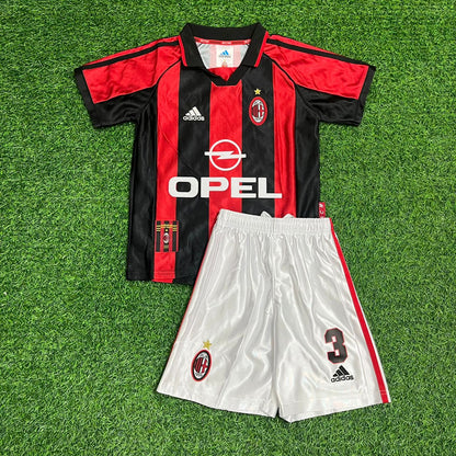 Maillot de football rétro pour enfant Paolo Maldini AC Milan 1998-1999