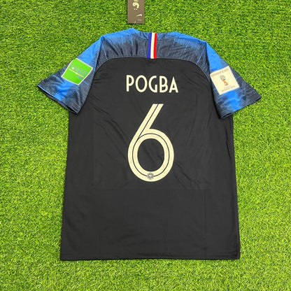 Paul Pogba France 2018 World Cup Final Retro Jersey Maillot Trikot Soccer Shirt