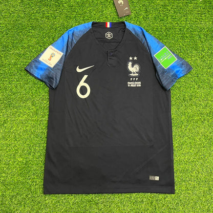 Paul Pogba France 2018 World Cup Final Retro Jersey Maillot Trikot Soccer Shirt