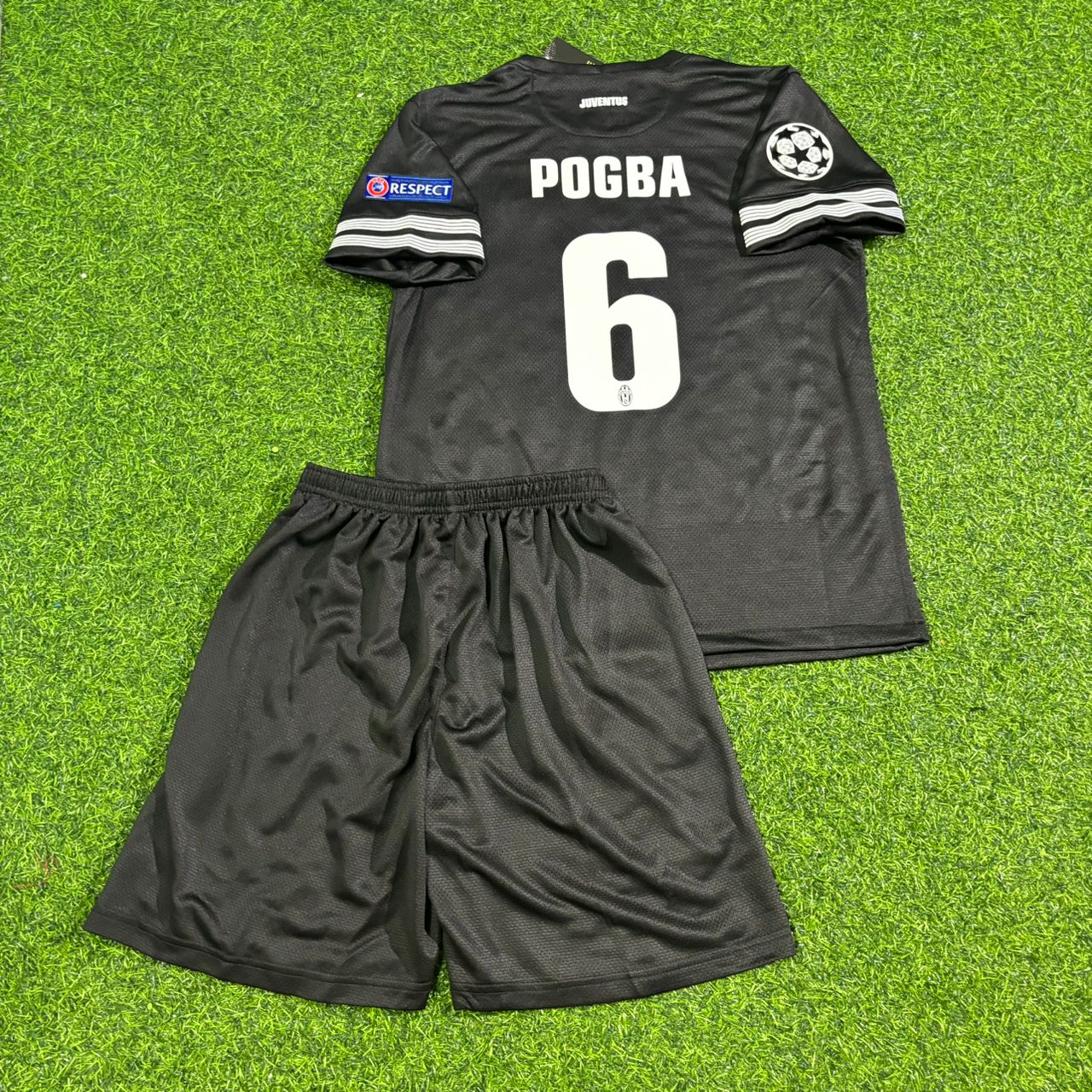 Paul Pogba Juventus 2012–2013 Kids Black Retro Football Jersey Kit