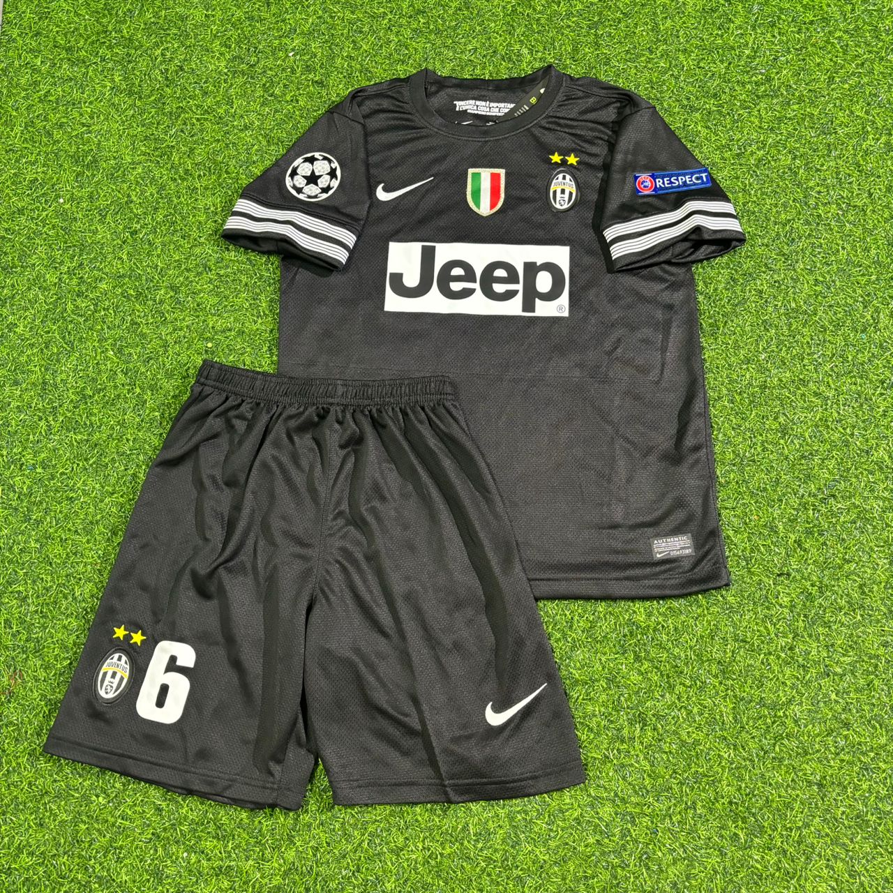Paul Pogba Juventus 2012–2013 Kids Black Retro Football Jersey Kit