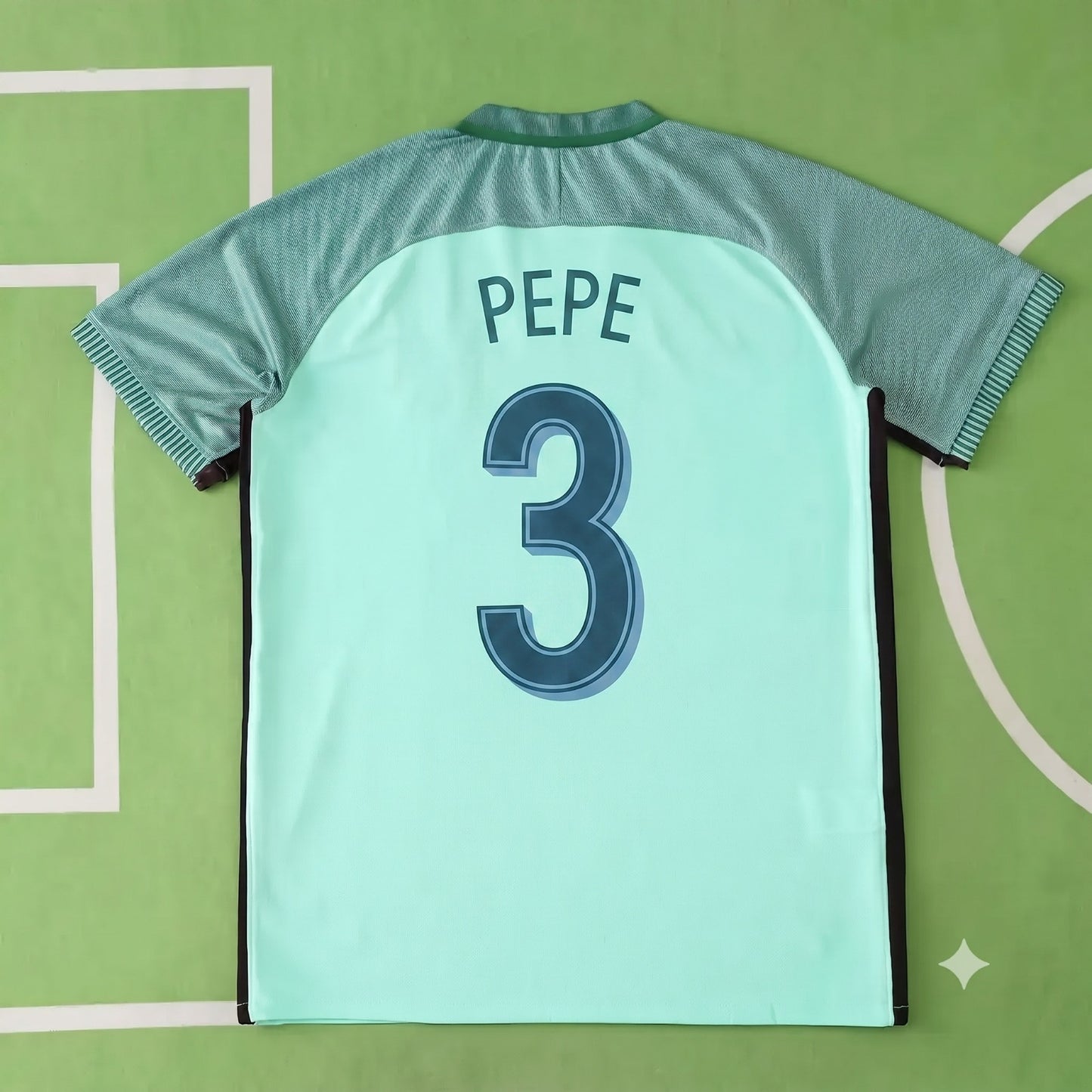 Pepe Portugal EURO 2016 Green Retro Football Jersey