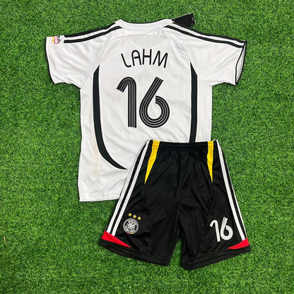 Philipp Lahm Germany Deutschland 2006 White Retro Kids Soccer Jersey KinderTrikot Maillot Maglia