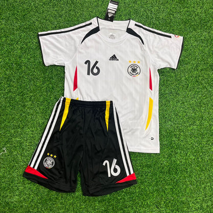 Philipp Lahm Germany Deutschland 2006 White Retro Kids Soccer Jersey KinderTrikot Maillot Maglia