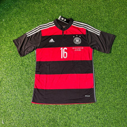 Philipp Lahm Germany Deutschland 2014 World Cup Brazil Black Red Retro Jersey Trikot Soccer Shirt