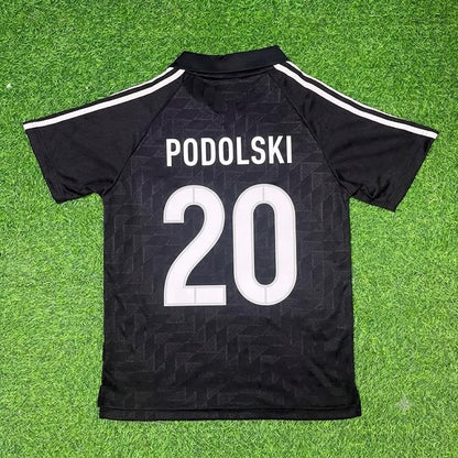 Lukas Podolski Germany Deutschland Schwarzes Retro Fußballtrikot