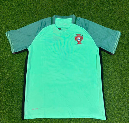 Portugal EURO 2016 Green Retro Football Jersey Trikot Maillot