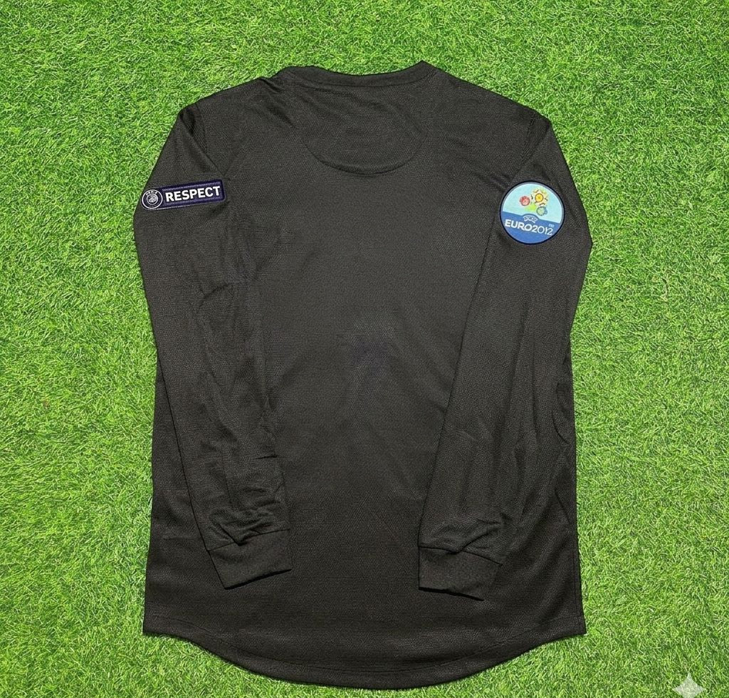 Portugal Euro 2012 Away Black Long Sleeve Retro Football Jersey