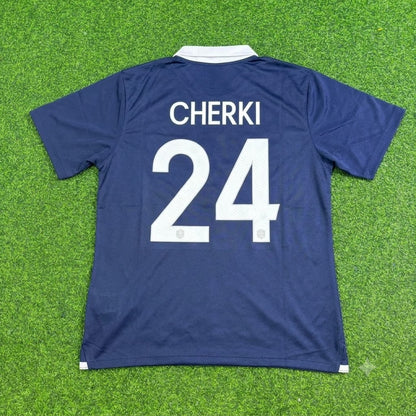Rayan Cherki #24 France Retro Football Jersey Trikot Maillot