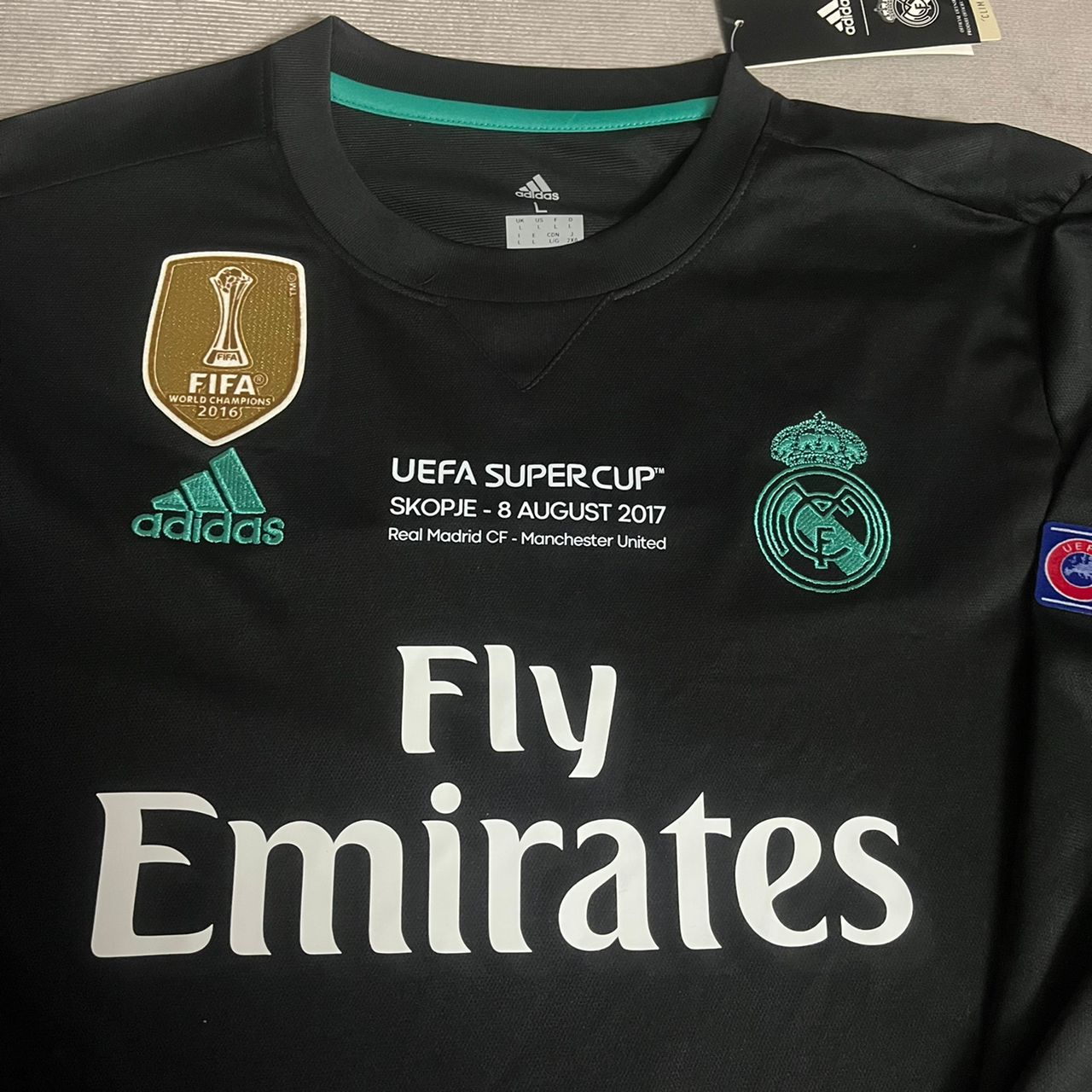 Cristiano Ronaldo #cr7 Real Madrid 2017 UEFA Super Cup Final Black Jersey Trikot