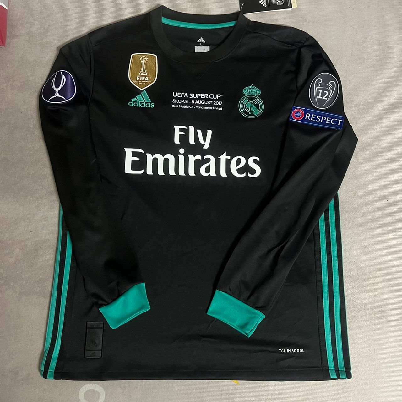 Cristiano Ronaldo #cr7 Real Madrid 2017 UEFA Super Cup Final Black Jersey Trikot