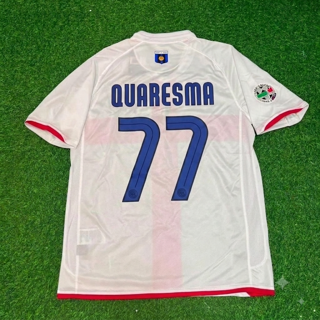 Ricardo Quaresma #77 Inter Away White Red Retro Jersey Trikot Maillot Maglia Soccer Shirt