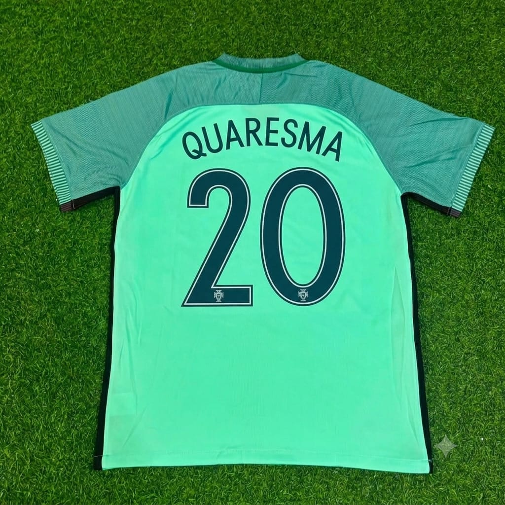 Ricardo Quaresma Portugal EURO 2016 Green Retro Football Jersey Trikot Maillot