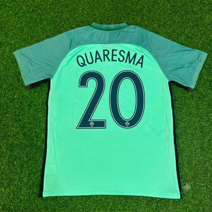 Ricardo Quaresma Portugal EURO 2016 Green Retro Football Jersey Trikot Maillot