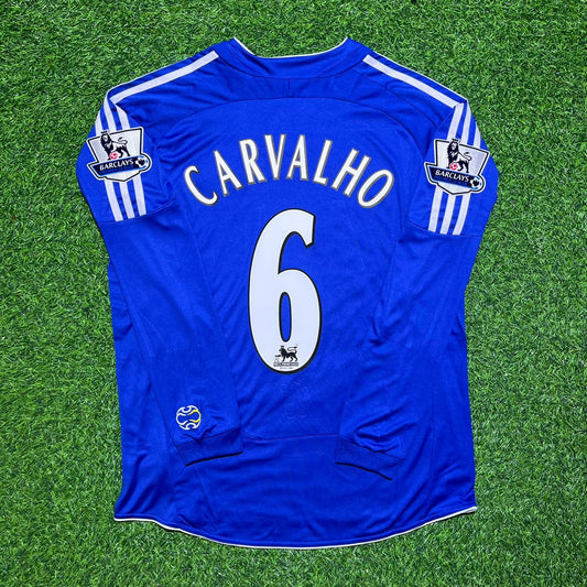 Ricardo Carvalho #6 Chelsea 2006-2008 Long Sleeve EPL Patch Football Jersey