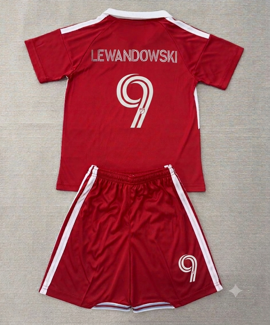 Robert Lewandowski Chicago Fire FC 2026-2027 Kids Red New Season Soccer Kit Jersey