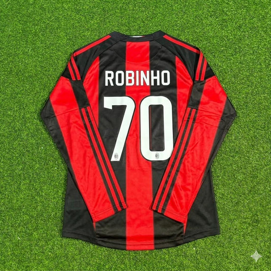 Robinho AC Milan 2010-2011 Home Long Sleeve Retro Football Jersey