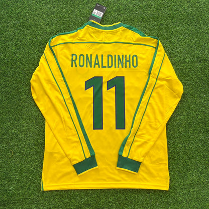 Ronaldinho Gaúcho 11 - Brazil 1998 World Cup Retro Football Kit Jersey Trikot Maillot Soccer Shirt