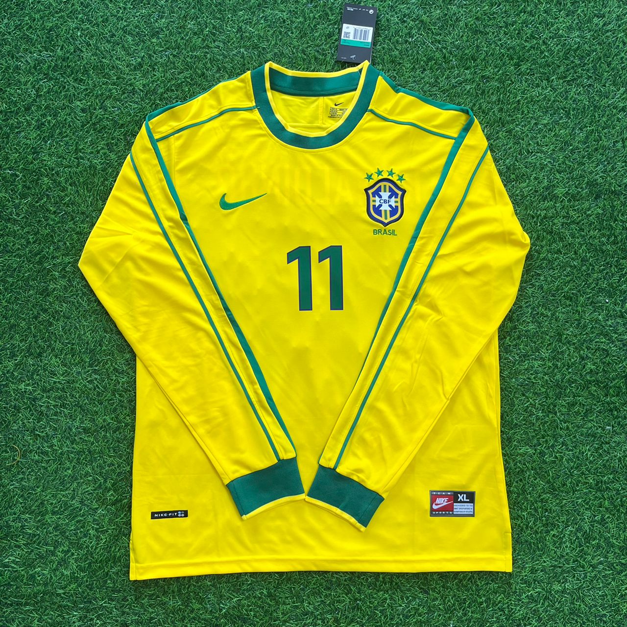 Ronaldinho Gaúcho 11 - Brazil 1998 World Cup Retro Football Kit Jersey Trikot Maillot Soccer Shirt