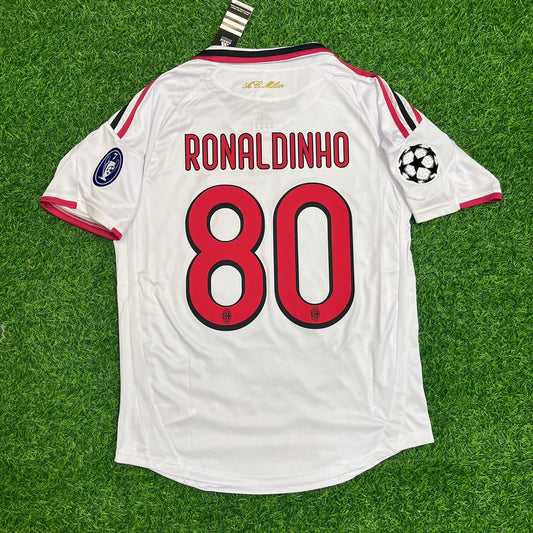 Ronaldinho Guacho Milan 2009 2010 Season White Retro Jersey Trikot Maillot