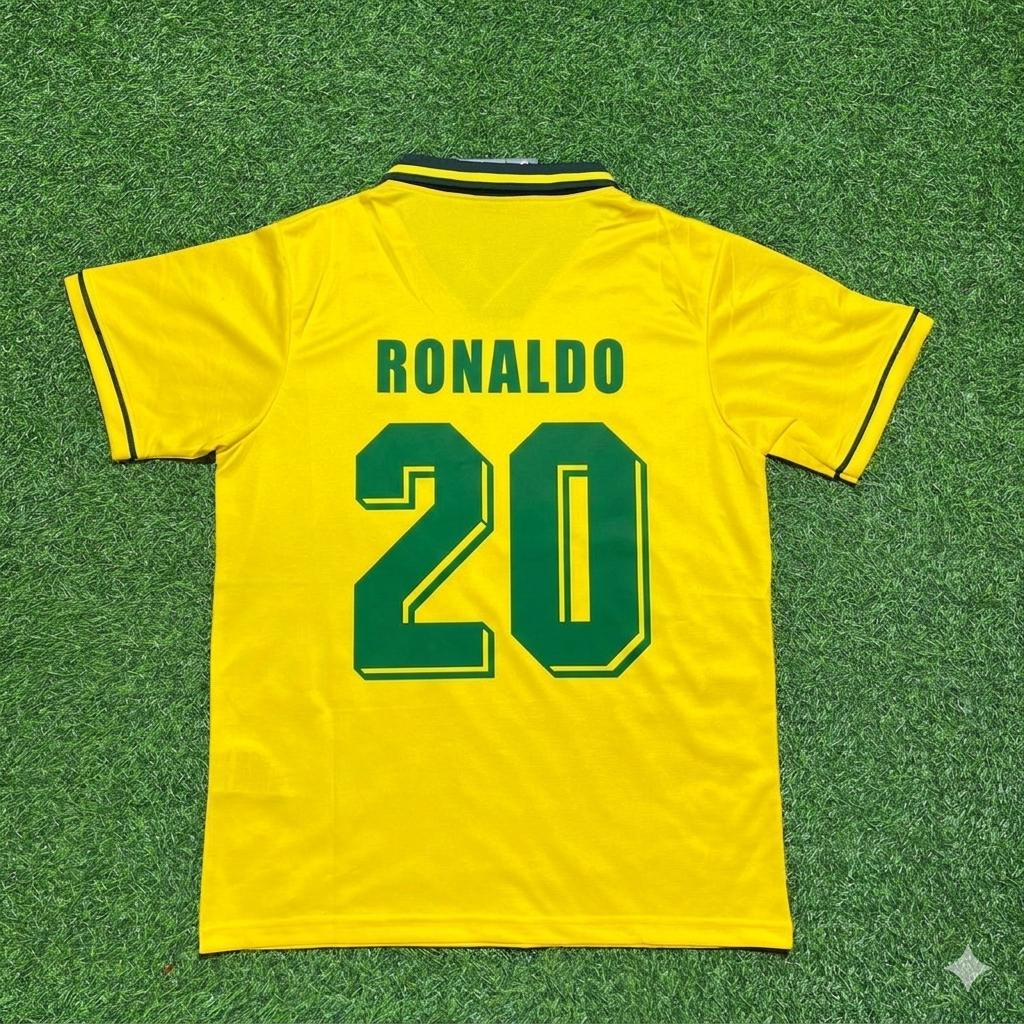 Ronaldo Nazario #20 Brazil 1994 World Cup Final Retro Football Jersey